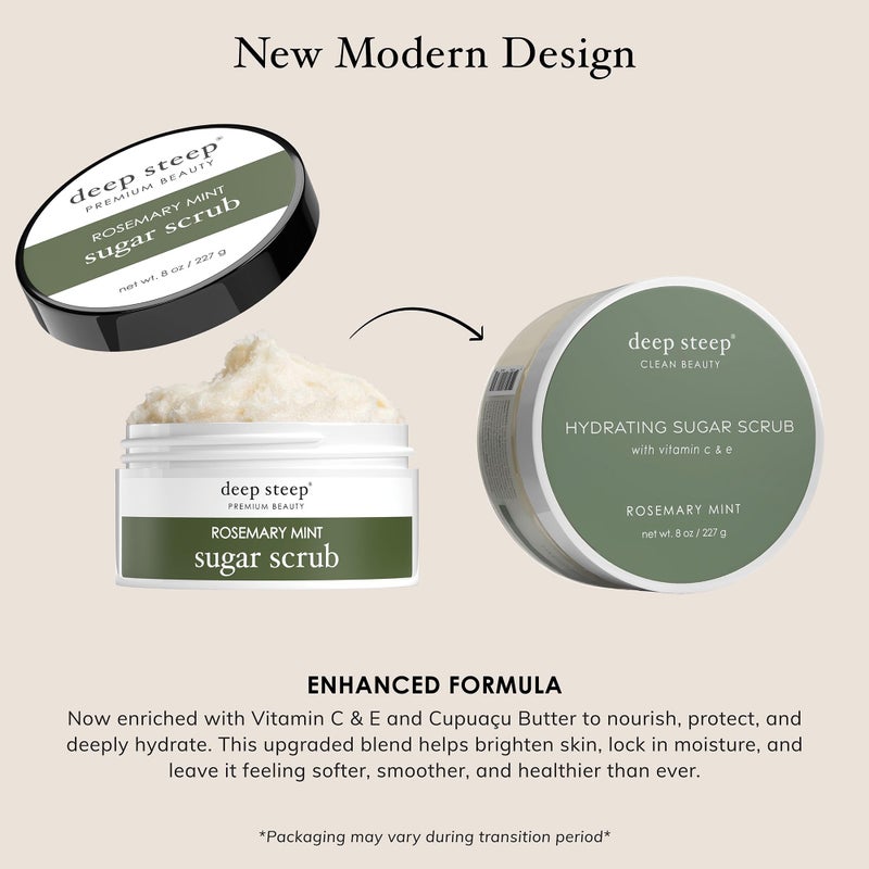 Deep Steep Sugar Scrub, Rosemary Mint, 8 oz â€“ Exfoliating Body Scrub with Organic Coconut Oil, Shea Butter & Argan Oil â€“ Vegan, Clean Beauty, Smooth, Soft & Nourished Skin - Image 4